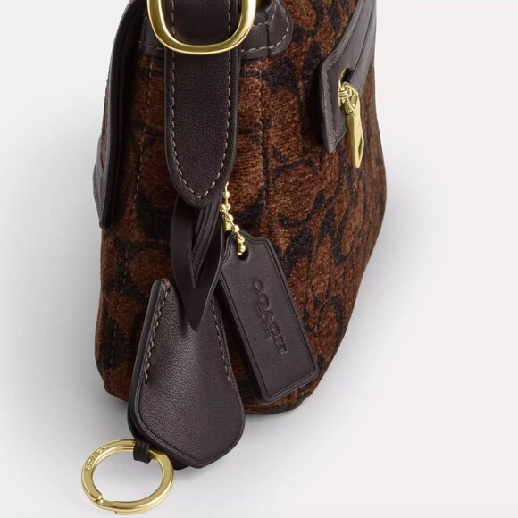 NWT Coach Etta Small Flap Shoulder Bag In Signature Chenille - Picture 8 of 8